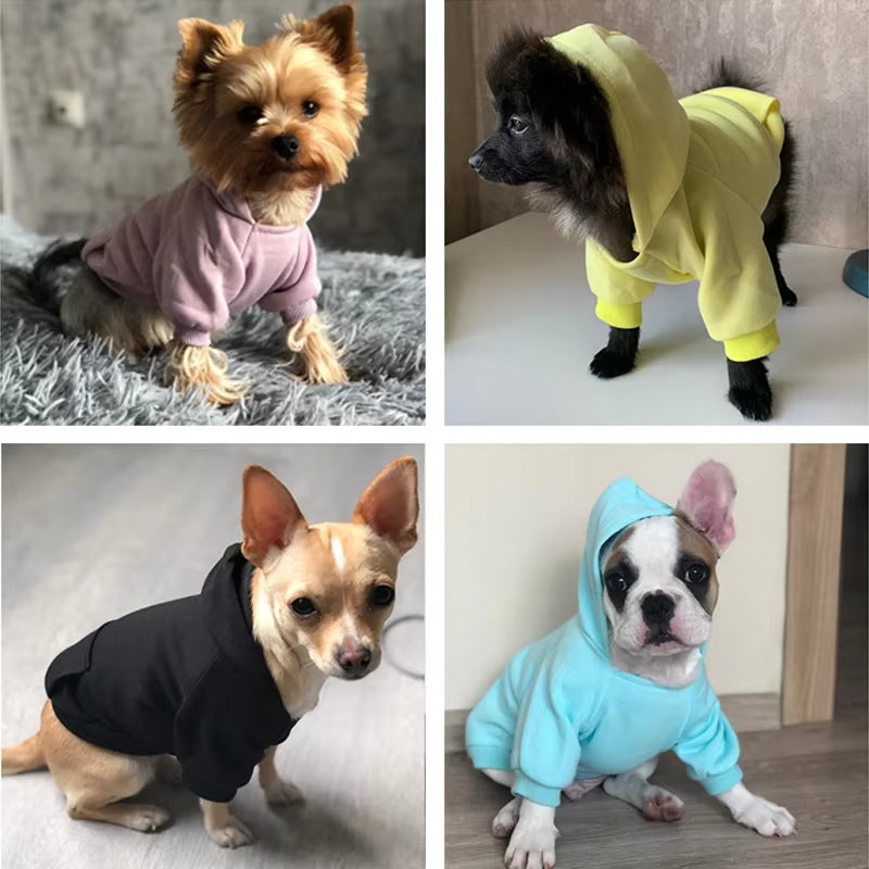 Autumn Winer Dog Clothes Soft Puppy Dog Hoodies Cute Pocket Pet Clothes for Small Dogs Pets Clothing