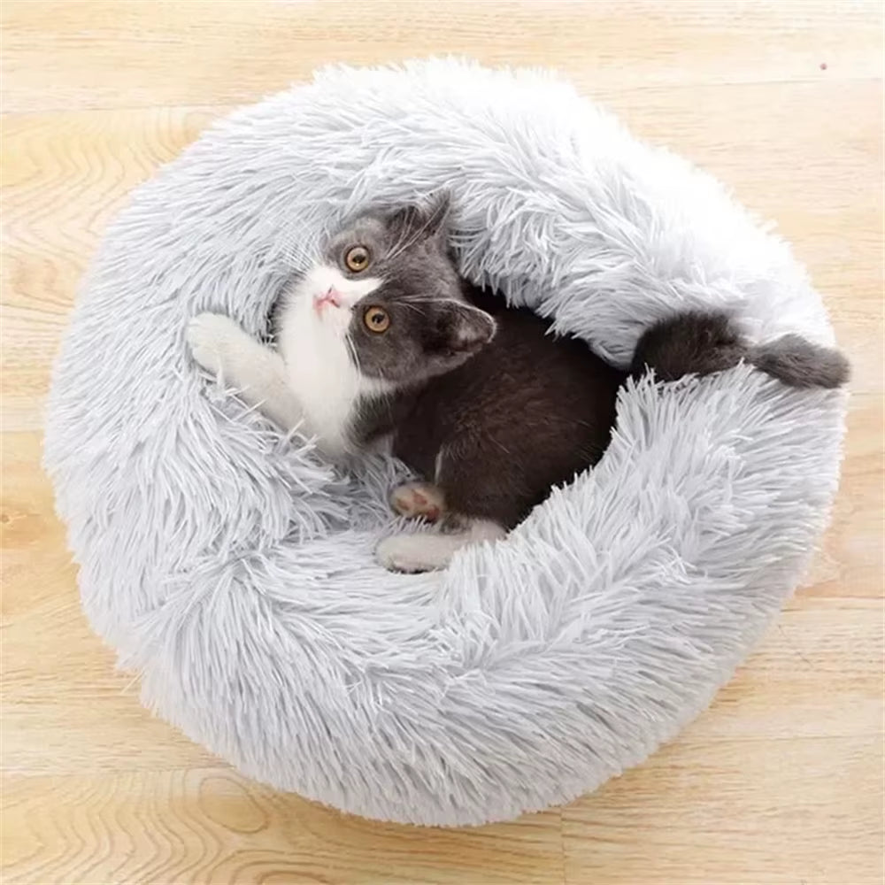 Cat Bed Warm Sleeping Cat Nest Soft Long Plush Household Pet Bed for Dogs Basket Cushion Cat Bed Cat Mat Animals Sleeping